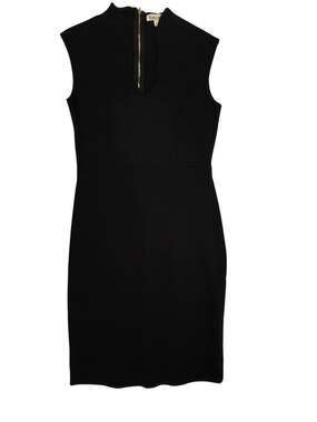 Rolla Coster Black Sleeveless Mock Neck Bodycon Sheath Dress with Back Gold Zipp
